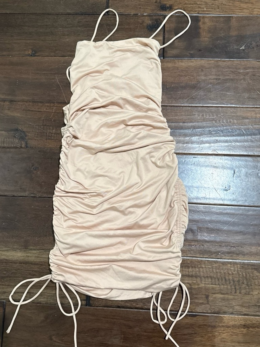 Ruched Slip Dress - Nude Pink